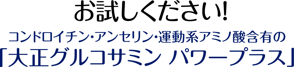 お任せください！コンドロイチン・アンセリン・運動系アミノ酸含有の「大正グルコサミン　パワープラス」