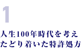 人生100年時代を考え たどり着いた特許処方