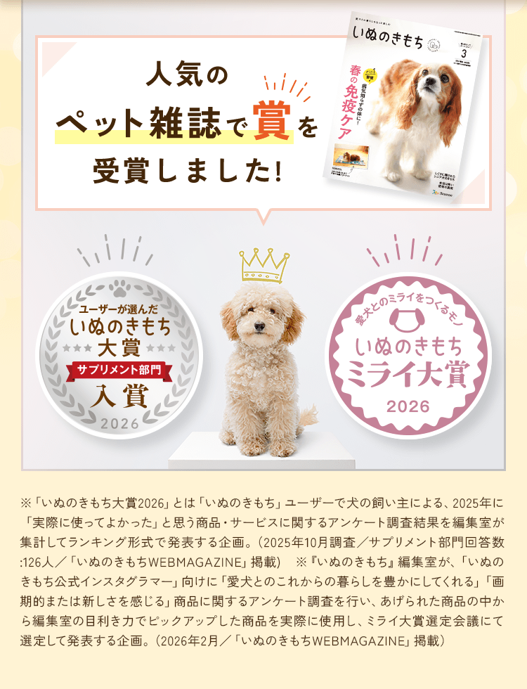 人気のペット雑誌で賞を受賞しました！