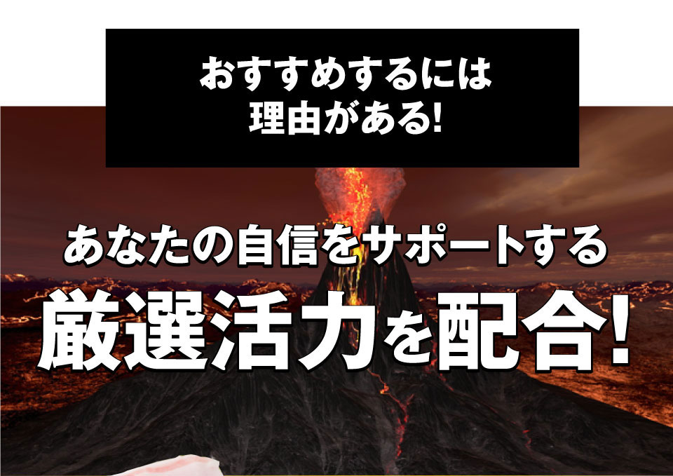 おすすめするには理由がある！あなたの自信をサポートする厳選活力を配合！