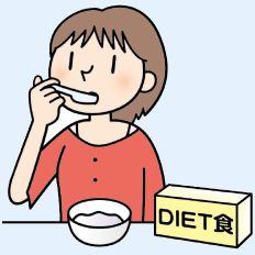 ダイエット食を食べる女性イラスト