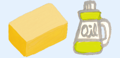 バター、油　イラスト