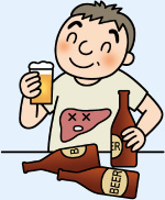 ビールを飲む男性イラスト