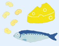 チーズや魚