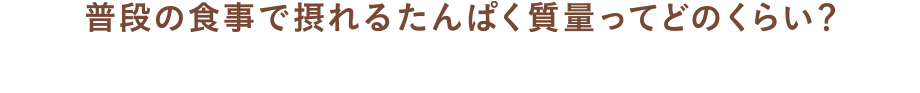 普段の食事で摂れるたんぱく質量ってどのくらい？