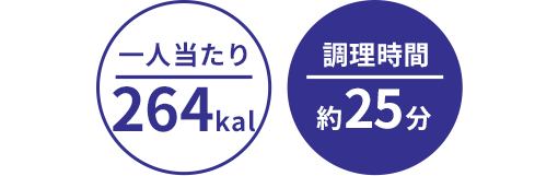 一人当たり:264kal/調理時間:約25分