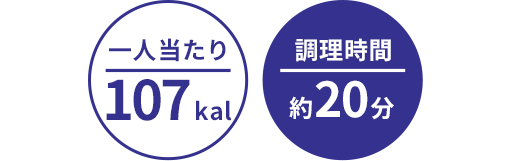 一人当たり:107kal/調理時間:約20分