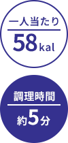 一人当たり:58kal/調理時間:約5分