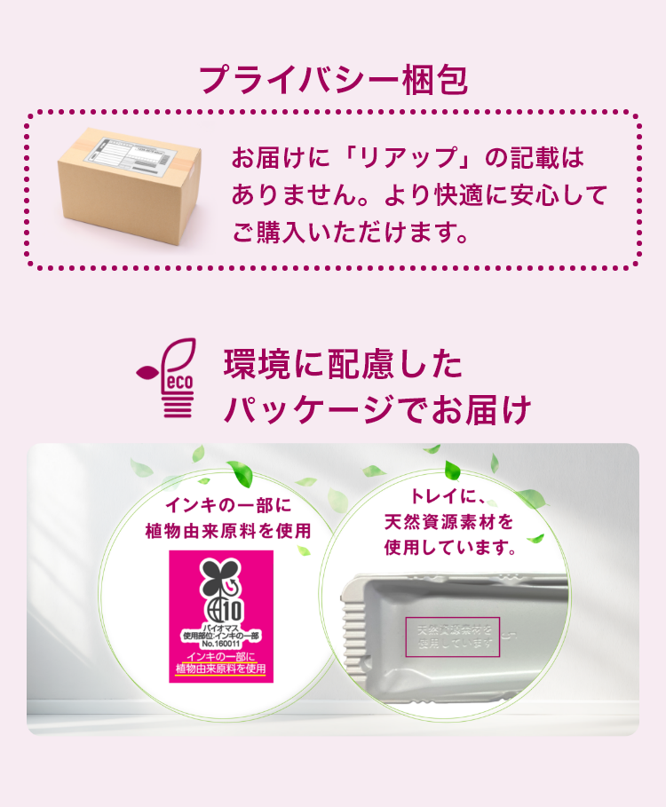 環境に配慮したパッケージでお届け