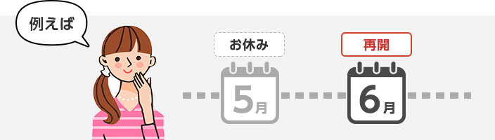例えば 5月お休み 6月再開