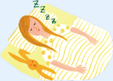 眠る女性　イラスト