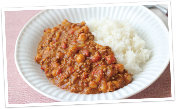 ひよこ豆とトマトのキーマカレー