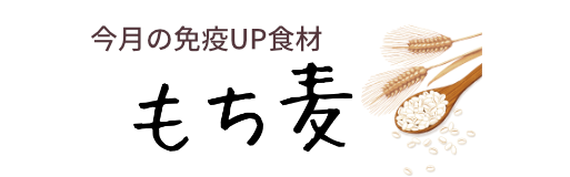 今月の免疫UP食材　もち麦